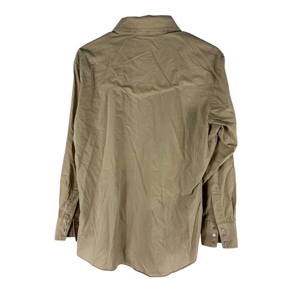 Plains Western Shirt Pearl Snap Aztec Size M Long Sleeve Country Cowboy Rodeo - Picture 2 of 4